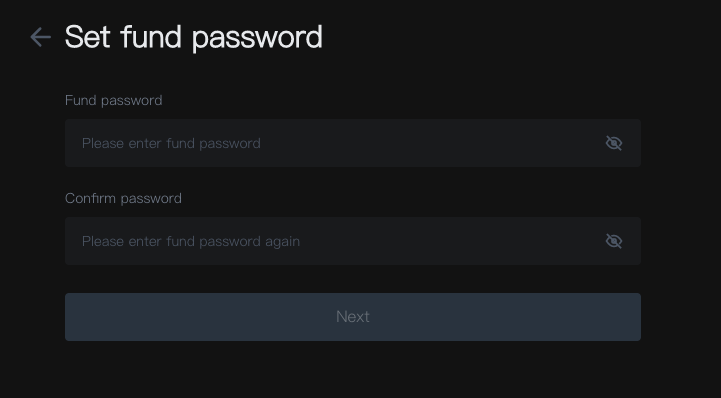 please set funds password