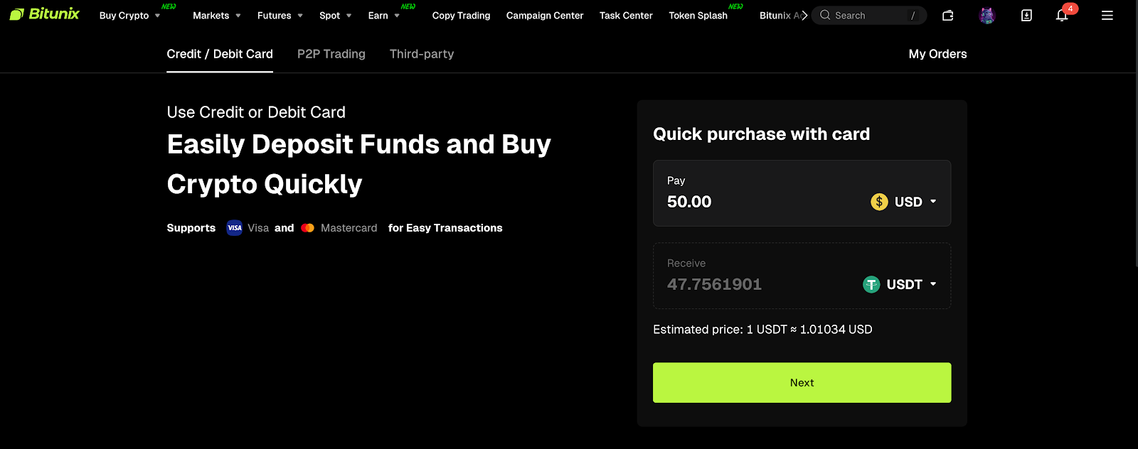 Cómo Comprar Criptomonedas con Tarjeta de Crédito o Débito – Centro de  ayuda de Bitunix